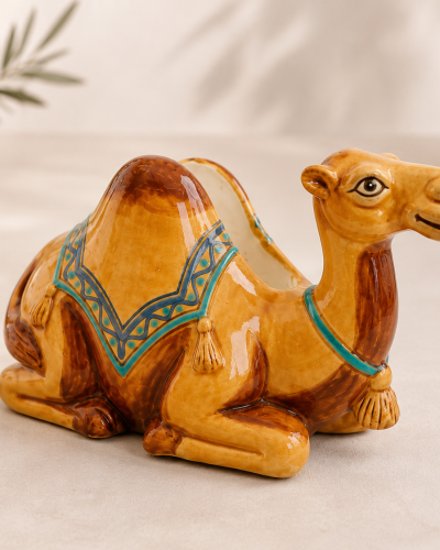 Handmade Tunisian Ceramic Camel Napkin Holder – Decorative Table Napkin Organizer