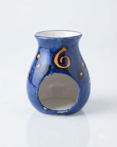 Artisan Blue & Orange Ceramic Oil Burner & Tealight Holder