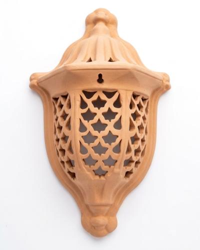 Handcrafted Raw Terracotta Ceramic Wall Lantern Sconce