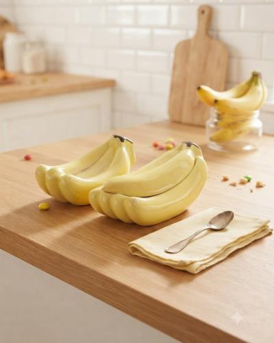 Ceramic Banana Trinket Box & Candy Dish