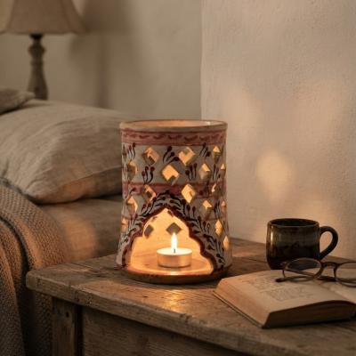 Handcrafted Blue Ceramic Tealight Holder & Diffuser