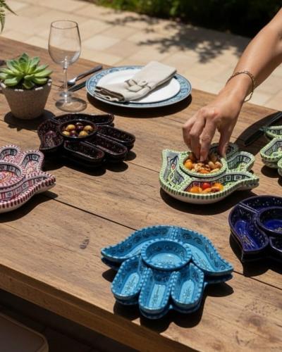 Plateau apéritif Khamsa en céramique