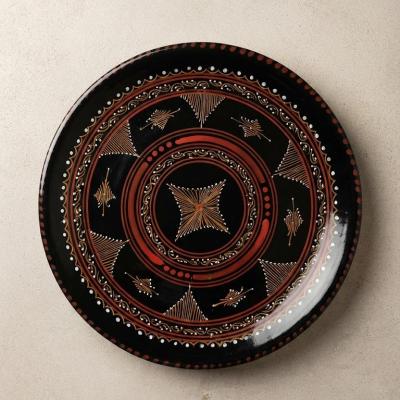 Large Hand-Painted Decorative Ceramic Plate