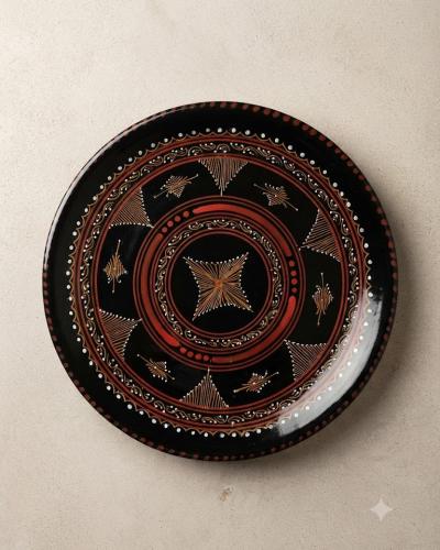 Large Hand-Painted Decorative Ceramic Plate