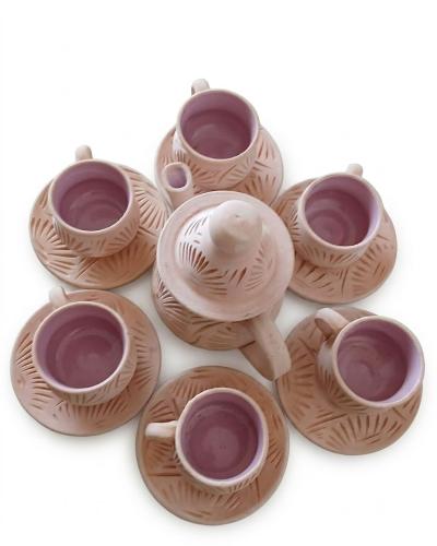 Hand-Carved Terracotta Tea & Coffee Set