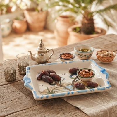 Hand-Painted Rectangular Ceramic Serving Dish
