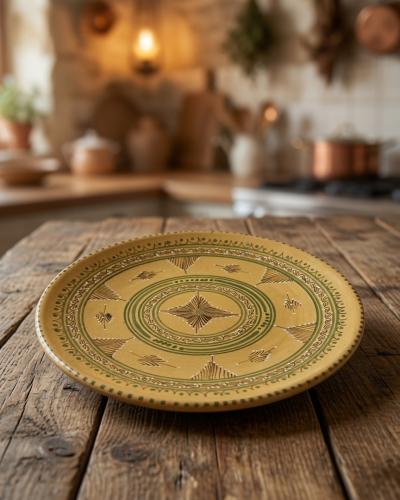 Large Hand-Painted Decorative Ceramic Plate