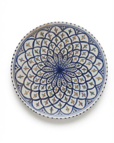 Large Hand-Painted Decorative Ceramic Plate