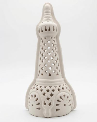 White Ceramic Wall Sconce – Oriental Openwork Lantern