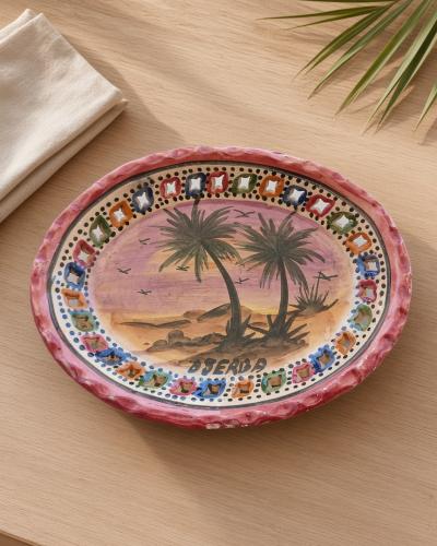 Djerba Palm Sunset Ceramic Plate