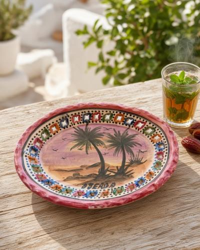 Djerba Palm Sunset Ceramic Plate