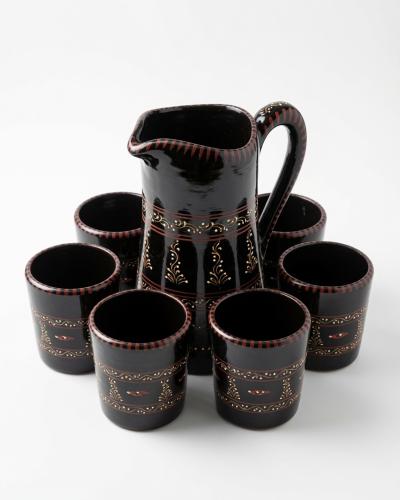 Moroccan Terracotta Juice Set - Pitcher & 5 Cups