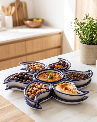 service à apéritif À la forme étoilé