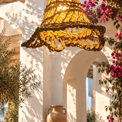 Small Handwoven Halfa Pendant Light