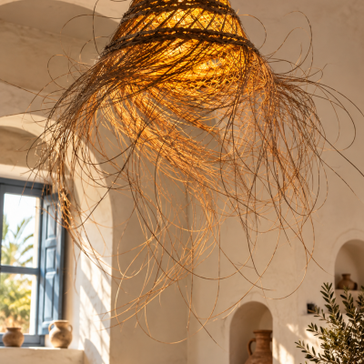 Handwoven Tunisian Halfa Pendant Light